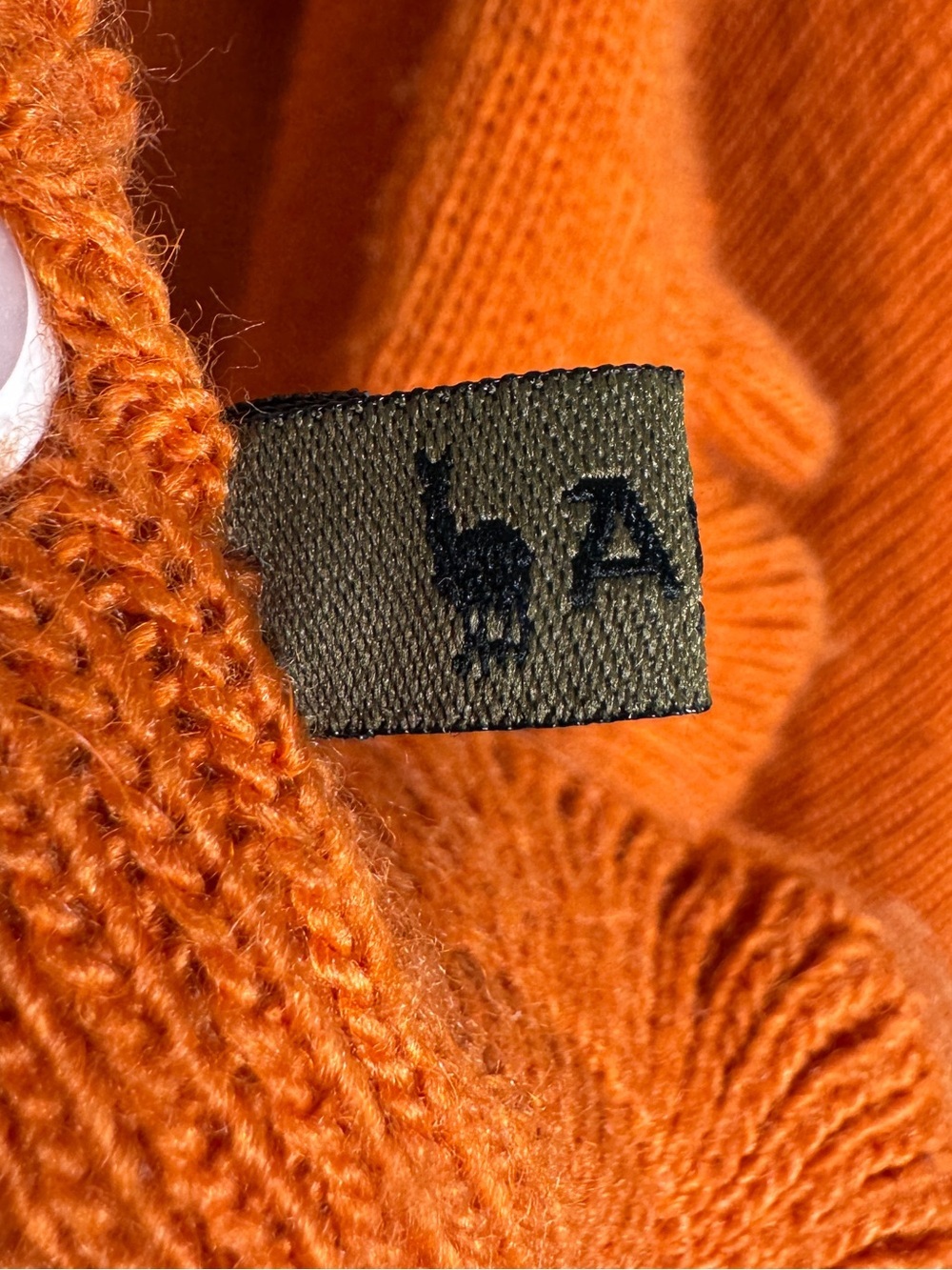 Alpaca Orange Ruffle Trim Ruana/Shawl - Picture 5 of 6